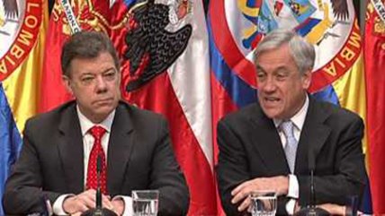  Sebastián Piñera y Juan Manuel Santos firmaron acuerdos de integración 