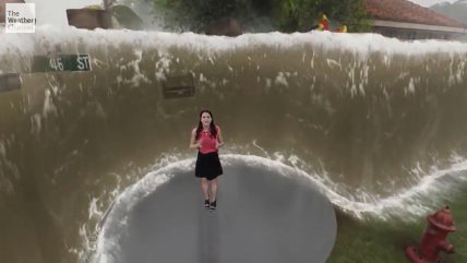   El espectacular informe del tiempo que mostró las posibles dimensiones del huracán Florence 