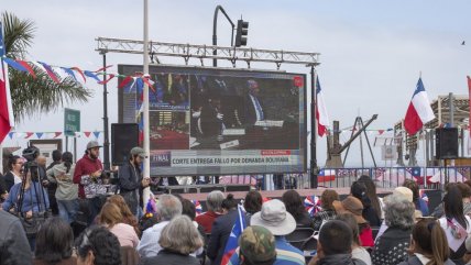   Con pantalla gigante chilenos siguen en Antofagasta la lectura del fallo de La Haya 