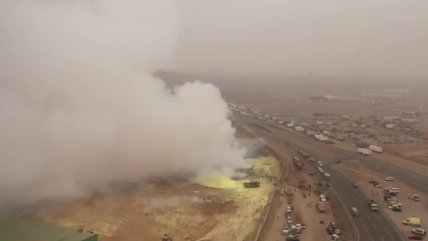   Impactante imagen aérea muestra la nube tóxica que cubre a Iquique 