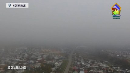   Vista aérea imposible: Coyhaique está sepultada en humo 