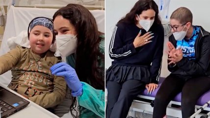   Valorable gesto: Rosalia visitó a niños con cáncer en Barcelona 