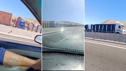   Camioneros manejaron contra el tránsito por la carretera de Tarapacá 