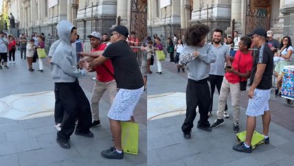   Tiktoker Noel Goes Crazy llegó a Chile y sacó sus mejores pasos en el centro de Santiago 