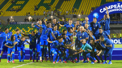   La celebración de Brasil en Colombia tras consagrarse campeón del Sudamericano sub 17 