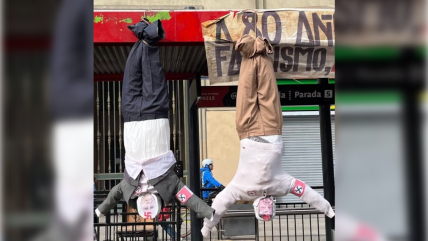   Rechazo transversal por muñecos de Kast y Kaiser colgados en marcha por Día del Trabajador 