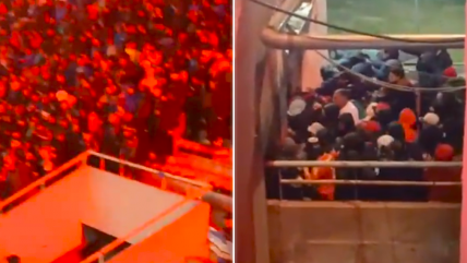   [VIDEO] El instante en que los hinchas de Independiente forzaron el ingreso a la tribuna de la U 