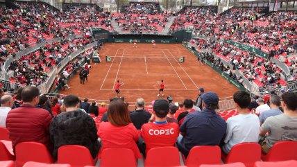   [VIDEO] Fuegos artificiales lanzados por hinchas de la U descolocaron a tenistas en Copa Davis 