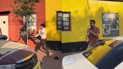   Saxofonista puso banda sonora a pelea entre conductores en Los Andes 