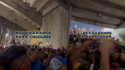   [VIDEO] Hinchas de Boca dedicaron amenazante cántico contra los chilenos previo al duelo con la UC 